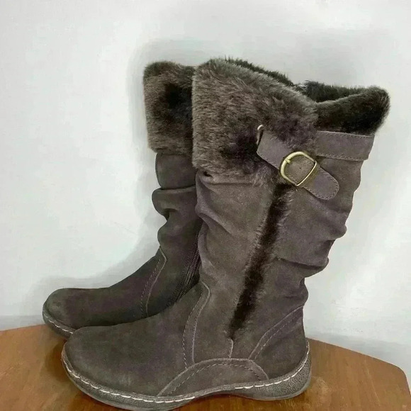 BARETRAPS Emilse Winter BOOTS Soft Suede Leather Faux Fur Lining Zips 7.5 - Picture 3 of 7